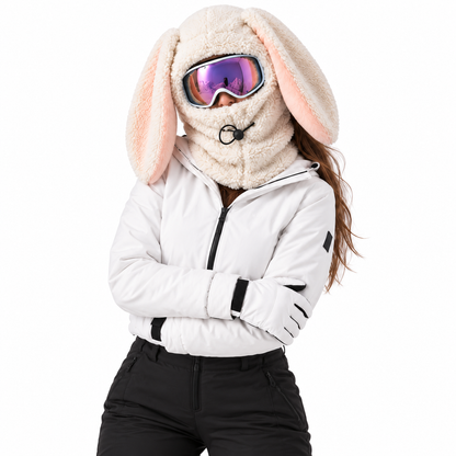 Snow Bunny worn with goggles