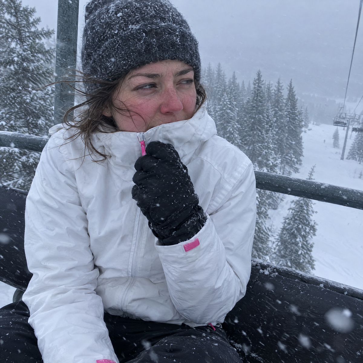Cold face on the chairlift
